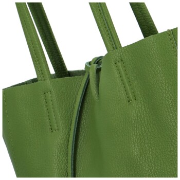 Dámska zelená kožená kabelka cez rameno - ItalY Noox Two