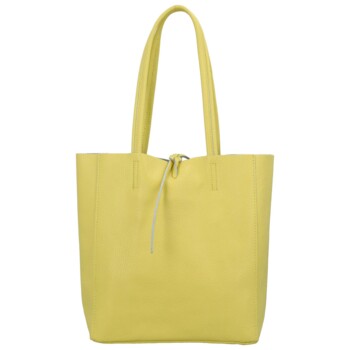 Dámska svetlo žltá kožená kabelka cez rameno - ItalY Noox Two