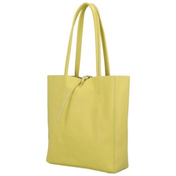 Dámska svetlo žltá kožená kabelka cez rameno - ItalY Noox Two