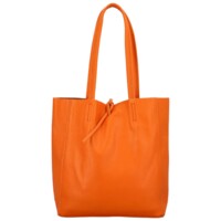 Dámska oranžová kožená kabelka cez rameno - ItalY Noox Two