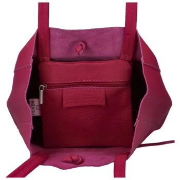 Dámska fuchsiová kožená kabelka cez rameno - ItalY Noox Two