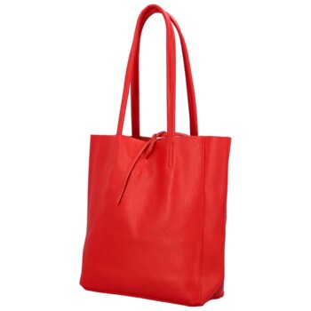 Dámska červená kožená kabelka cez rameno - ItalY Noox Two