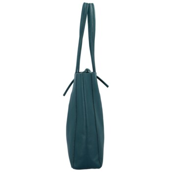 Dámska tmavo tyrkysová kožená kabelka cez rameno - ItalY Noox Two