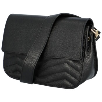Dámska kožená crossbody kabelka čierna - Delami Inelly