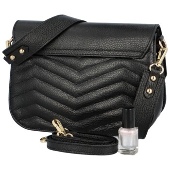 Dámska kožená crossbody kabelka čierna - Delami Inelly