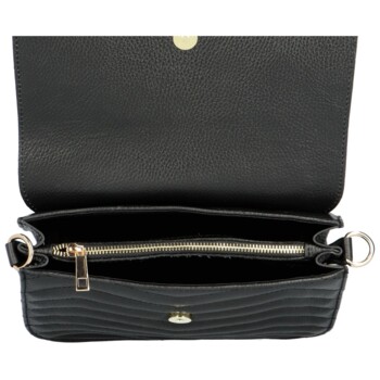 Dámska kožená crossbody kabelka čierna - Delami Inelly