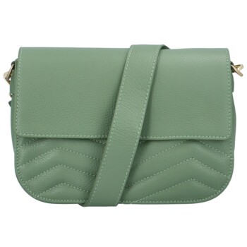 Dámska kožená crossbody kabelka šedozelená - Delami Inelly