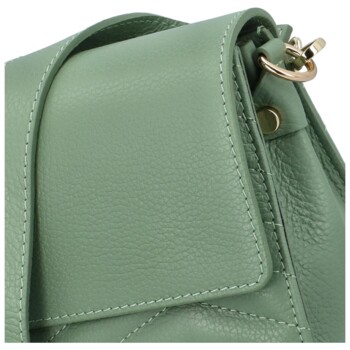 Dámska kožená crossbody kabelka šedozelená - Delami Inelly