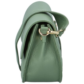 Dámska kožená crossbody kabelka šedozelená - Delami Inelly