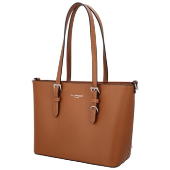 Dámska kabelka cez rameno saffiano camel - FLORA&CO Aileen