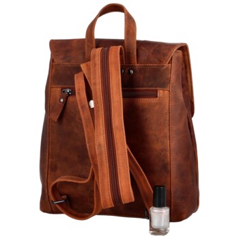 Dámsky kožený batoh hnedý - Greenwood Angie