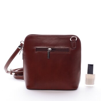 Dámska kožená crossbody kabelka tmavo hnedá - Delami Hannah