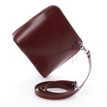 Dámska kožená crossbody kabelka tmavo hnedá - Delami Hannah