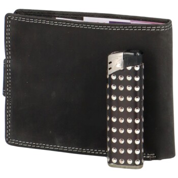 Pánska kožená peňaženka čierna - Delami Aroga Lev