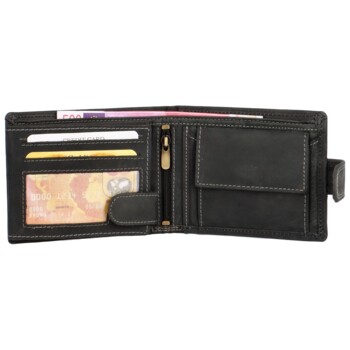 Pánska kožená peňaženka čierna - Delami Aroga Lev