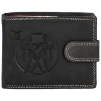 Pánska kožená peňaženka čierna - Delami Aroga Blíženci