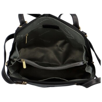 Dámsky kožený batoh kabelka čierny - Katana Bernardina