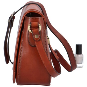 Dámska kožená crossbody kabelka koňaková - Katana Ladybona
