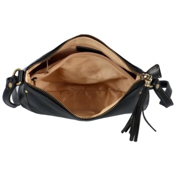 Dámska kožená crossbody kabelka čierna - Katana Sinula