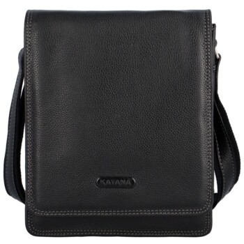 Pánska kožená crossbody taška čierna - Katana Rorry