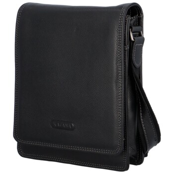 Pánska kožená crossbody taška čierna - Katana Rorry