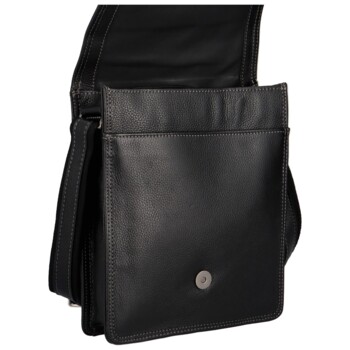 Pánska kožená crossbody taška čierna - Katana Rorry