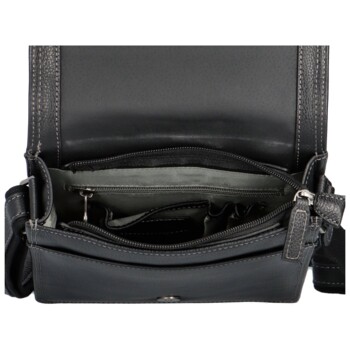 Pánska kožená crossbody taška čierna - Katana Rorry