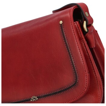 Dámska kožená crossbody kabelka tmavo červená - Katana Versa B