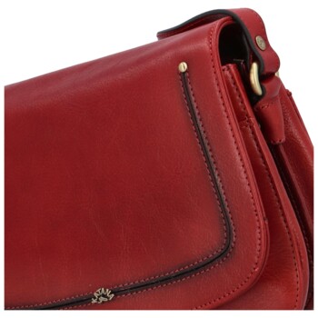 Dámska kožená crossbody kabelka tmavo červená - Katana Versa B