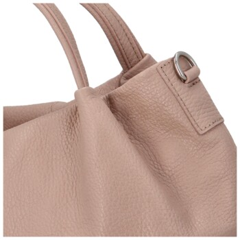 Dámska kožená kabelka do ruky svetloružová - Delami Marilyn