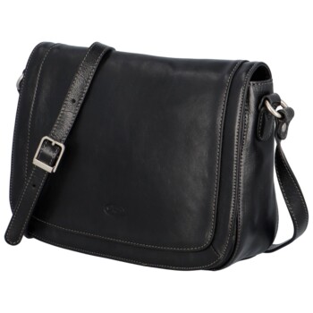 Dámska kožená crossbody kabelka čierna - Katana Ladybona