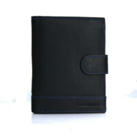 Pánska kožená peňaženka čierno/modrá - Bellugio Ernesto