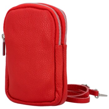 Dámske kožené crossbody puzdro červené - Delami Valli