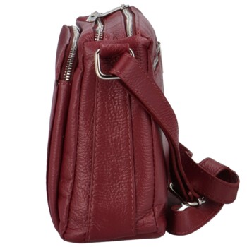 Dámska kožená crossbody kabelka vínová - ItalY Bandit