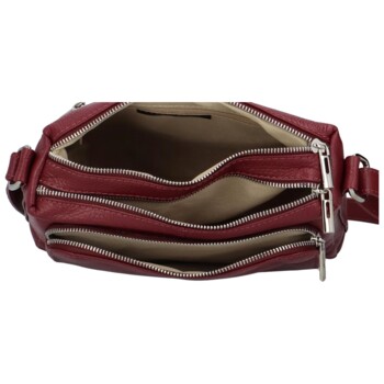 Dámska kožená crossbody kabelka vínová - ItalY Bandit