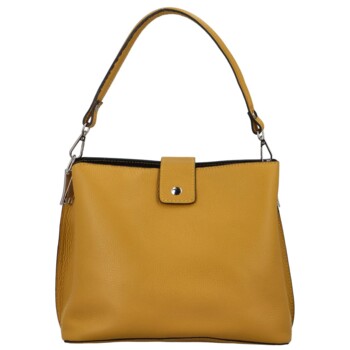 Dámska kožená kabelka do ruky tmavožltá - ItalY Auren