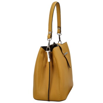 Dámska kožená kabelka do ruky tmavožltá - ItalY Auren