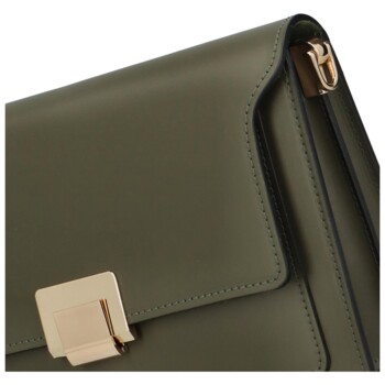 Dámska kožená crossbody tmavo zelená - Delami Lilly