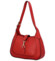 Dámska kožená kabelka cez plece červená - Delami Levellois