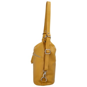 Dámska kožená kabelka batoh žltá - ItalY Nadinea