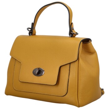 Dámska kožená kabelka do ruky žltá - Delami Riley
