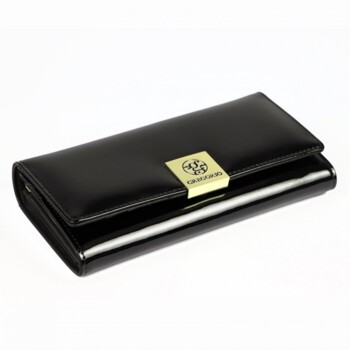 Dámska kožená lakovaná peňaženka čierna - Gregorio Sisiko
