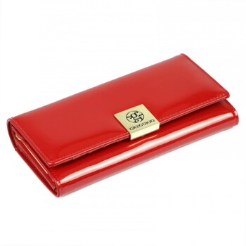 Dámska kožená lakovaná peňaženka červená - Gregorio Sisiko