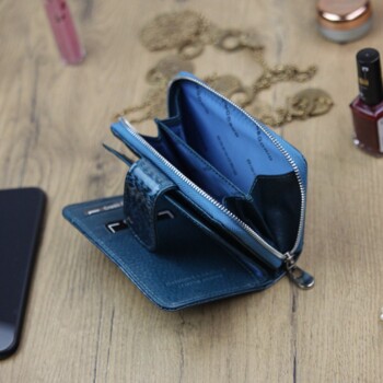 Dámska kožená peňaženka modrá - Gregorio Josetta