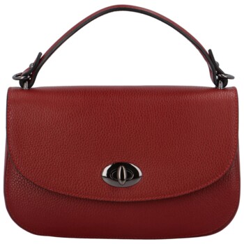 Dámska kožená crossbody kabelka tmavočervená - Delami Kamryn