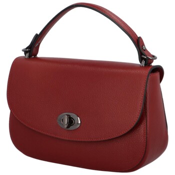 Dámska kožená crossbody kabelka tmavočervená - Delami Kamryn