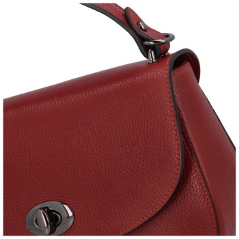 Dámska kožená crossbody kabelka tmavočervená - Delami Kamryn