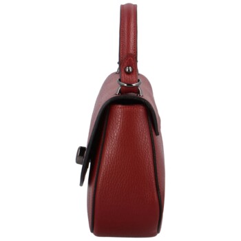 Dámska kožená crossbody kabelka tmavočervená - Delami Kamryn