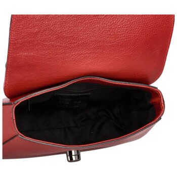 Dámska kožená crossbody kabelka tmavočervená - Delami Kamryn