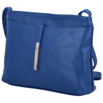 Dámska kožená crossbody kabelka modrá - Delami Eneta